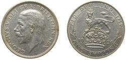 World Coins - Great Britain United Kingdom 1926 1 Shilling - George V (2nd type) Silver (.500) (22516400) 5.66g AU KM 816a Sp 4023