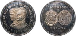 World Coins - Spain Kingdom 1979 Medal - Spain &amp; Sweden Silver 24.72g UNC