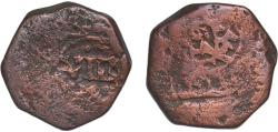 World Coins - Spain Kingdom 1641 8 Maravedis - Philip IV (countermarked) Copper 6.63g VF