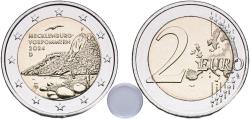 World Coins - Germany Federal Republic 2024 D 2 Euros (Bundesländer II - "Mecklenburg-Vorpommern") With a Plastic Capsule Bimetallic: nickel brass clad nickel centre in copper-nickel ring (Core