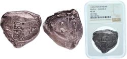 World Coins - Spain Kingdom ND (1682-99) M 8 Reales "Maria" - Carlos II Silver (.931) Seville Mint 21.03g NGC VF 35 KM 41