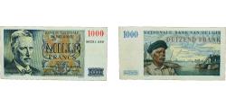 World Coins - Belgium 1955 1000 Francs Paper AU  P 131 LA BFB-102