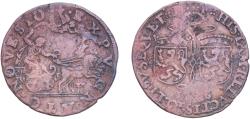 World Coins - Spanish Netherlands County of Flanders 1586 Token - Bureau des Finances Copper 4.7g VF