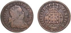 World Coins - Portugal Kingdom 1825 Pataco - João VI Bronze 35.61g VF KM 370 Gomes J6 04, J6 05, J6 04