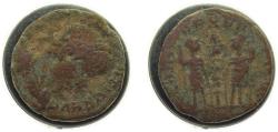 Ancient Coins - Rome Roman Empire 336-337 AE Follis - Constantius II (GLORIA EXERCITVS; One standard) Bronze 1.22g VF RIC VII 151 Cohen 92