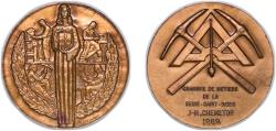 World Coins - France Fifth Republic 1989 Medal - Chambre de Métiers de La Seine-Saint-Denis Bronze 77.14g UNC