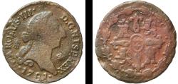 World Coins - Spain Kingdom 1781 4 Maravedis - Carlos III Copper Segovia Mint 4.42g VF  KM 407
