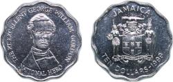 World Coins - Jamaica 1999 10 Dollars (Scalloped) Nickel plated steel Royal Mint 5.92g UNC KM 181
