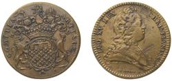World Coins - France Kingdom ND Jeton -  Louis XV (Artois) Brass 9.2g XF F 6897