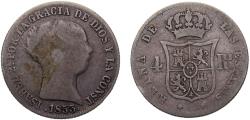 World Coins - Spain Kingdom Isabel II 1853 4 Reales 5g