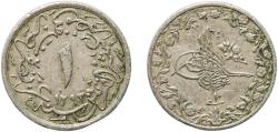 World Coins - Egypt Arab Republic of Egypt AH 1293 (1884) ⅒ Qirsh - Abdul Hamid II Copper-nickel (75% Copper, 25% Nickel) (2307000) 1.67g XF  KM 289 MHC 162