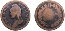 World Coins - France First Republic 1796 - 1800 I 1 Décime Dupré (high module) Copper Limoges Mint (3148788) 19.88g VF F 129 Gad 187 KM 644