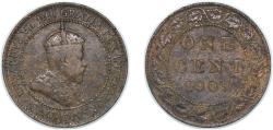World Coins - Canada British Dominion 1909 1 Cent - Edward VII Bronze (Cu 95%, Sn 4%, Zn 1%) Royal Canadian Mint (3973339) 5.67g XF KM 8 Schön 8
