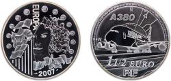 World Coins - France Fifth Republic 2007 1½ Euro (Europa 2007 A380) Silver (.900) (5000) 22.2g PF KM1479