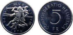 World Coins - Switzerland Federal State 1976 5 Francs 500th anniversary of the Battle of Murten