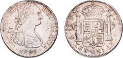 World Coins - Mexico Spanish colony 1795 FM 8 Reales - Carlos IV Silver (.903) Casa de Moneda de México Mint 26.91g XF  KM 109