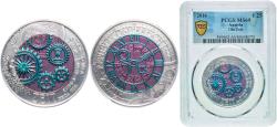 World Coins - Austria Second Republic 2016 25 Euro (Time) Bimetallic: niobium centre in silver (.900) ring Vienna Mint (65000) 16.5g PCGS MS 69  KM 3252