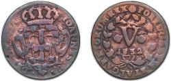 World Coins - Portugal Kingdom 1732 5 Reis - João V Copper Lisbon Mint 7.22g VF Gomes J5 18 KM 216