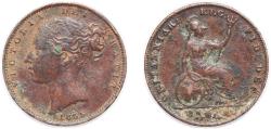 World Coins - Great Britain Kingdom 1855 1 Farthing - Victoria (1st portrait) Copper (3440600) 4.72g VF KM 725 Sp 3950