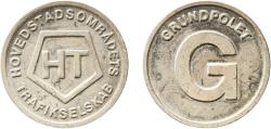 World Coins - Denmark Kingdom 1975 - 1979 Token - Hovedstadsområdets Trafikselskab Grundpolet (Copenhagen) Copper-nickel 3.22g UNC  TC 488504 WTTP DNK 160 AH