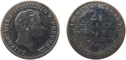 World Coins - Germany Kingdom of Prussia Federal Republic 1843 A 2½ Silbergroschen - Frederick William IV Billon (.375 silver) Berlin Mint (17580263) 2.98g VF  AKS 83 Old/Mue 2 319 Jaeg 9 Pr 67
