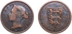World Coins - Jersey British dependency 1894 1⁄12 Shilling - Victoria Bronze (180000) 9.3g VF KM 8