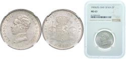 World Coins - Spain Kingdom 1905 *19-05 SMV 2 Pesetas - Alfonso XIII (4th portrait) Silver (.835) Madrid Mint NGC MS 63  KM 721