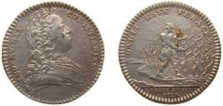 World Coins - France Kingdom 1727 Jeton - Louis XV (Trésor Royal，Dabit Esse Feracem) Silver 7.3g AU Feu  2021