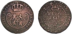 World Coins - Spain Kingdom 1848 - 1853 ½ Real - Isabel II Copper Segovia Mint 15.35g F KM 591 Cal 570