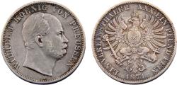 World Coins - Germany States Kingdom of Prussia Wilhelm I 1871 A 1 Vereinsthaler