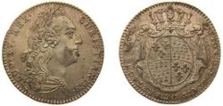 World Coins - France Kingdom 1766 Jeton - Louis XV (Etats de Bretagne; Rennes) Silver 6g AU Feu 8774