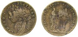 World Coins - Germany Free imperial city of Nürnberg Holy Roman Empire ND Rechenpfennig - Louis XV (Counter token) Brass Nuremberg Mint 3.87g VF