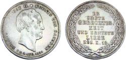 World Coins - Germany States Kingdom of Saxony Friedrich August II 1854 ⅓ Thaler King's Death