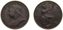 World Coins - Great Britain United Kingdom 1898 1 Farthing - Victoria (4th portrait) Bronze (95% Cu, 4% Sn, 1% Zn) (4010000) 2.83g XF KM 788 Sp 3963 Sp 3964