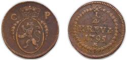 World Coins - Germany Electorate of Pfalz German states 1795 ¼ Kreuzer - Charles Theodor Copper 1.9g VF KM 437
