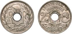World Coins - France 1939 25 Centimes Nickel silver (Copper 600‰, Nickel 200‰ and Zinc 200‰) (42964500) 4.06g UNC Franc 2014 172 Gad 1789 381 Schön 195b KM 867b