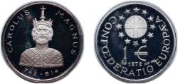 World Coins - Belgium 1972 1 ECU - Paneuropean Union (Charles the Great) Silver (.925) Brussels Mint (10000) 4.02g PF X 170