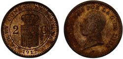 World Coins - Spain Kingdom Alfonso XIII 1912 *12 PCV 2 Centimos 5th portrait