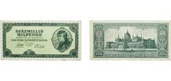 World Coins - Hungary Republic 1946 100 000 000 Milpengő Paper AU Damage  P 130 Adamo MBK2 P33