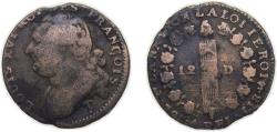 World Coins - France Kingdom 1792 ○T 12 Deniers - Louis XVI (FRANÇOIS) Bronze Saumur Mint 10.28g VF Dy royales 1723 GadR 15 KM 600 Ciani 2253 Maz 32-39