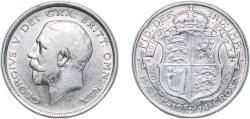 World Coins - Great Britain Kingdom 1914 ½ Crown - George V (1st type) Silver (.925) Royal Mint (Tower Hill) (18333000) 14.06g XF KM 818.1 Sp 4011