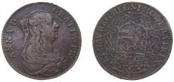 World Coins - France Kingdom ND Jeton - Anne (Le veuvage) Copper 6.55g VF F 12429