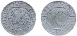 World Coins - Germany City of Dortmund (notgeld) 1917 10 Pfennig - Dortmund Zinc (350000) 2.75g XF Funck 103.2 Men05 5488.7 Men18 6862.8