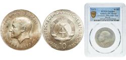 World Coins - Germany German Democratic Republic Democratic republic 1973 A 10 Mark (Bertolt Brecht) Silver (.625) (100197) 17g PCGS Genuine  KM 45 Schön 47 J 1544 AKS 59