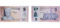 World Coins - Nigeria Republic 2015 5 Naira Polymer UNC  P 38