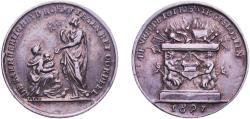 World Coins - Netherlands Dutch Republic 1697 Medal - Peace of Ryswick Wonderful patina Silver 2.86g AU