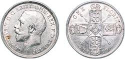 World Coins - Great Britain 1919 1 Florin - George V (1st issue) Silver (.925) (9469200) 11.3g AU KM 817 Sp 4012