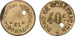 World Coins - Spain 1930 - 1937 Token - 40 Centimos Bono de Consumacion Brass 3.66g AU