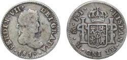 World Coins - Mexico Spanish colony 1819 Mo JJ ½ Real - Fernando VII Silver (.903) Mexico City Mint 1.67g VF KM 74