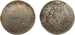 World Coins - France Kingdom 1728 W 1 Écu - Louis XV Silver (.917) Lille Mint (126118) 29.05g VF Dy royales 1675 GadR 321 KM 486 Ciani 2117